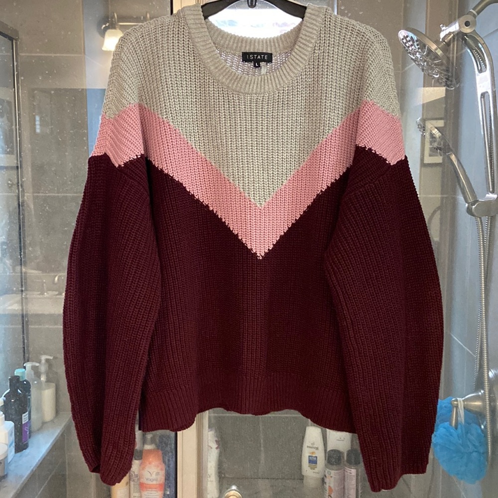 1 State Chevron Color Block Sweater Size L - image 4